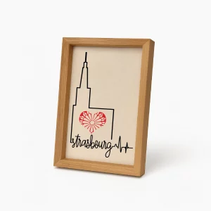 cadre alsacien illustration cathédrale de strasbourg sur toile coton naturel