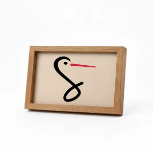 cadre logo cigogne stras&co en toile coton naturel illustration alsacienne