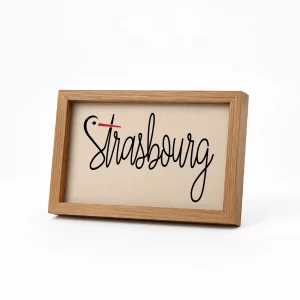 cadre alsacien strasbourg en toile coton naturel illustration typographique