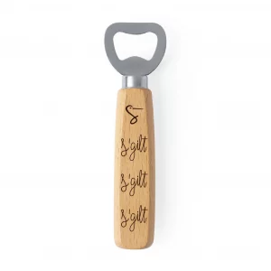 Décapsuleur S’gilt en hêtre poli – vue de face